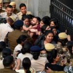 Students and teachers alleged they were lathicharged and were being forced by the police to leave the spot.